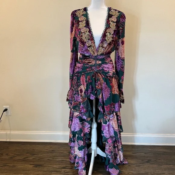 diamand for eden | Dresses | Embroidered Chevron Highlow Dress